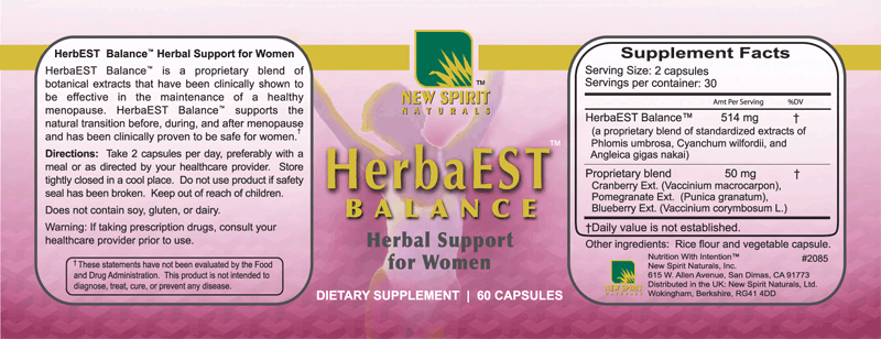 HerbaEst Balance Label